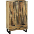 Buffet rustique en bois de manguier massif 60 cm avec finition marron, meuble solide pour salon ou salle a manger