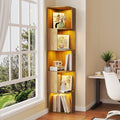 Bibliotheque vitrine noire 165 cm avec LED trois couleurs, cinq niveaux et capteur automatique pour salon bureau ou chambre